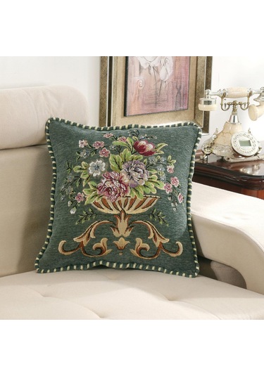 Suntek 48x48cm Makinede Yıkanabilir Dekoratif Yastık Yeşil Yeşil