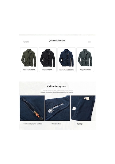 Edwardest Sonbahar Ve Kış İçin Erkek Nefes Alabilen Rüzgar Geçirmez Polar Hırka Ceket Siyah