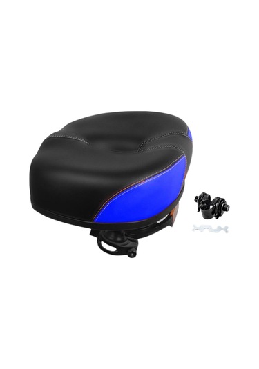 Suntek Elektrikli Bisiklet Sele Kalınlaştırılmış Siyah Mavi
