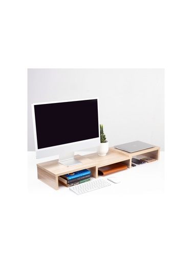 Çift Monitör Standı Ekran Yükseltici Bilgisayar Masaüstü Düzenleyici