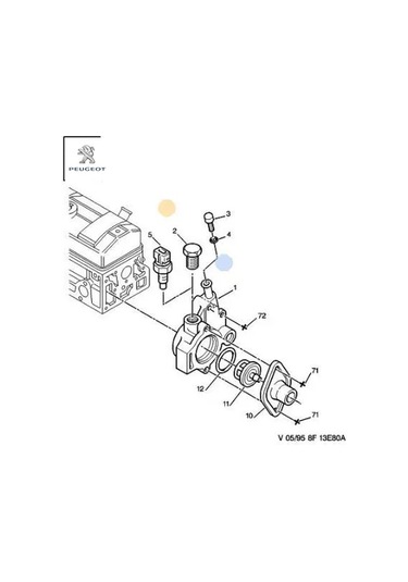 Termostat Kapaği Peugeot 1336.32