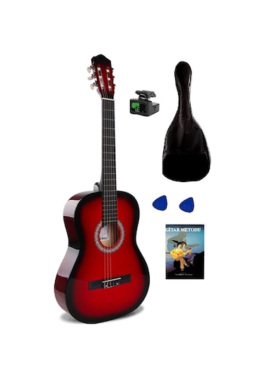 Arriva Tam Boy 4/4 Klasik Gitar Seti 39''  Kırmızı