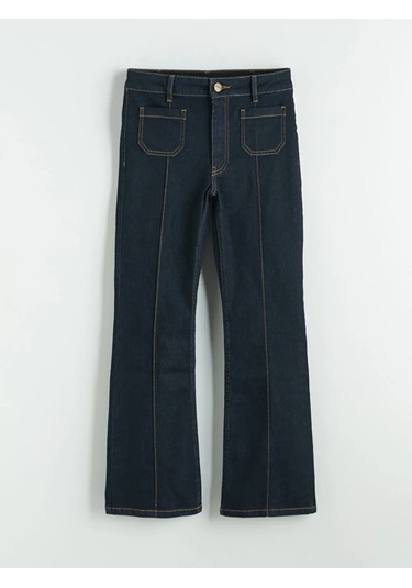 Lc Waikiki Lacivert Petite Flare Kadın Jean Pantolon