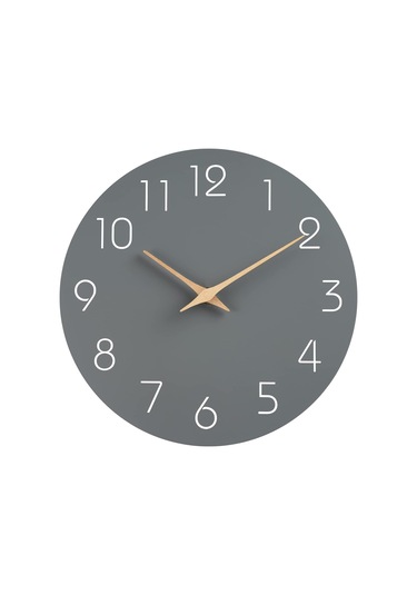 Modern Sessiz Duvar Saati 10 Gri Ahşap Tik Tak Etmeyen Yatak Odası Ofis Dekoru B Diğer