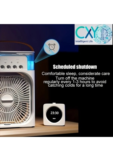 Boatshop1 Usb Çalışan Taşınabilir Masa Fanı Koyu Mavi 600 Ml 5 Hız Ayarlı Sessiz Soğutma 23.5cm Kompakt Nemlendirici Fonksiyonlu