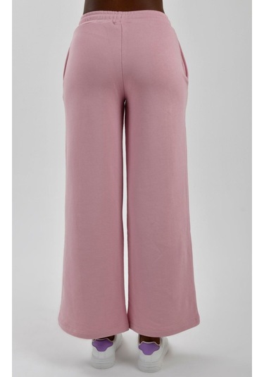 Kadın Yanları Cepli Beli Büzgülü Eşofman Altı Pembe