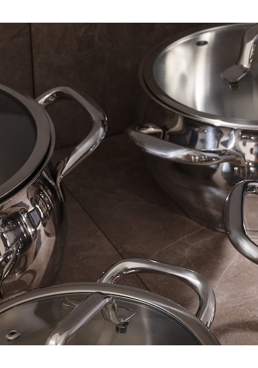 Madame Coco Vera 8 Parça Tencere Seti - Çelik Çok Renkli