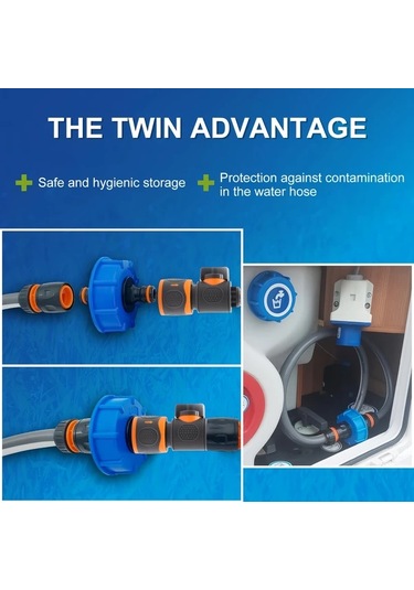 Sunshine011 1 Set Hızlı Bağlantılı Siyah Turuncu Karavan Su Bağlantı Adaptörü Su Pompası Dayanıklı