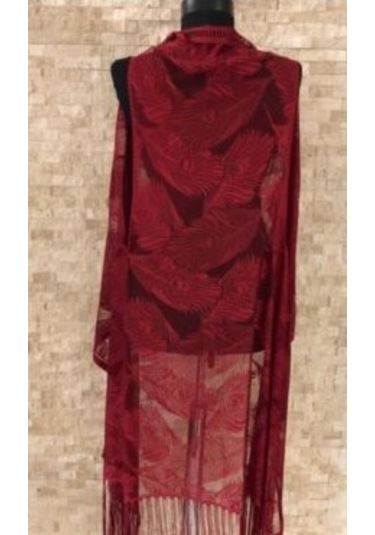 Pareo Dantel Yelek Mayo Bikini Üzeri Yaprak Desenli Püsküllü Plaj Çok Renkli