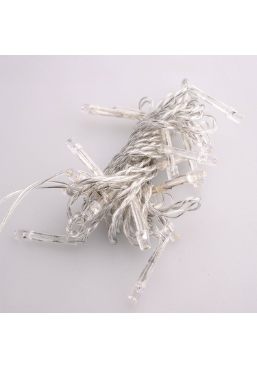 100 Ledli 8 Fonksiyonlu 10 Metre Led Aydınlatma Lambası Beyaz Siyah