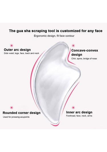 Youtek Yüz Güzellik Gua Sha Aleti: Akrilik Reçine, Transparent, Lenf Drenajı, V-yüz Şekillendirme, Masaj Ve Tıraşlama Şeffaf
