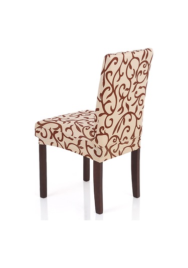 Monyee Milk İpek Spandex Totem Desenli Esnek Sandalye Kılıfı - Ev, Otel, Restoran, Ofis İçin Temizlenmesi Kolay, Renk Kaybı Olmayan Sarımsak Rengi Çok Renkli