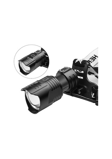 Ulzyvf Yüksek Xhp90 Usb Siyah Şarjlı Mod Led Lambası Kafa Güç 3 Rt Siyah
