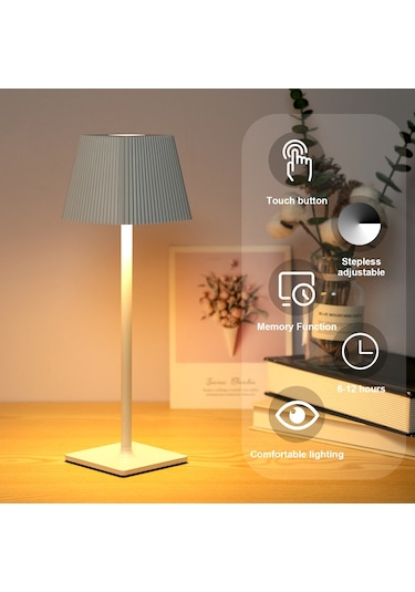 Cbtx Ml-g06 Göz Korumalı Masa Işığı Kademesiz Kısılabilir Masa Lambası, 4000mah Pil - Beyaz