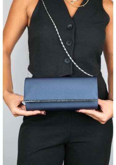 Marıa Laci Saten Platin Taşlı Kadın Abiye Çanta Çok Renkli