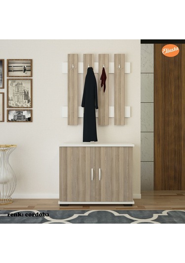 İki Kapaklı Ayakkabılık 4 Askılıklı Portmanto Vestiyer Cordoba