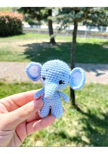 Amigurumi Fil Anahtarlık Aksesuar Açık Mavi Dukakidstoys
