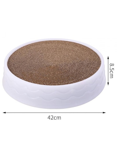 Suntek Kedi Tırmalama Yatağı Büyük Yuvarlak Kanepe Beyaz