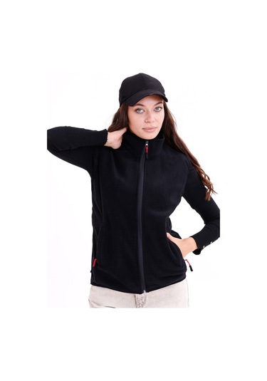 Monox Kadın Slim Fit Tam Fermuarlı Polar Yelek Siyah
