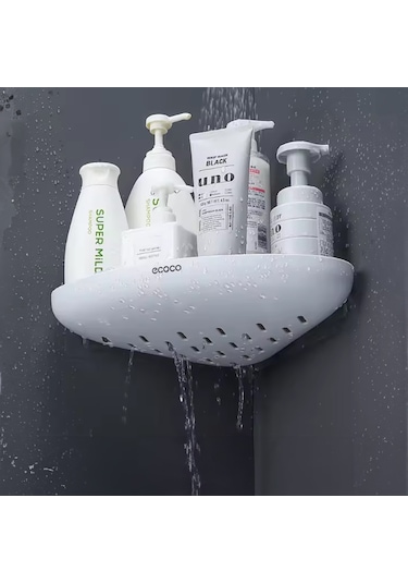 Ecoco Yapışkanlı İkili 2adet Köşe Banyo Ve Mutfak Düzenleyici Beyaz