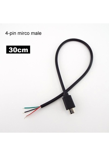2-pin 4-pin Tel Hattı Mikro Usb Diy 2.0 Erkek Kadın Tip-c C Şarj Kablosu Güç Kaynağı Konnektör Uzatma Tamir Kablosu 4pin Mirco Male