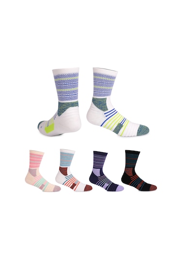 Lemestar Spor Çorapları Basketbol Bisiklet Turizm Kayaklama Orta Boy Antrenman Topuk Ayak Üstü Yumuşak Yastık Kaymaz Dikiş Desenli Tek Çift Pembe