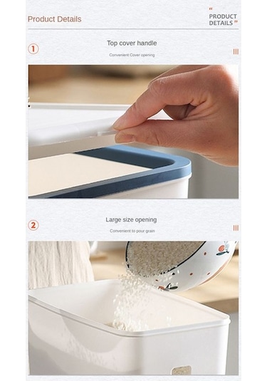 Xurunkeji Pres Tipi Pirinç Dağıtıcı Kapalı Tahıl Kabı Depolama Ev Tipi Tahıl Pirinç Kutusu Dağıtıcı Kova Pirinç Konserveleri 10kg-a Gri Ve Beyaz Xurunkeji Pres Tipi Pirinç Dağıtıcı Kapalı Tahıl Kabı Depolama Ev Tipi Tahıl Pirinç Kutusu Dağıtıcı Kova Pirinç Konserveleri 10kg-a Gri Ve Beyaz