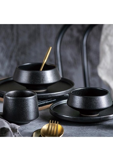 Suntek Çömlekçilik Çin Çay Bardağı İşgal Siyah-bir Siyah Bir