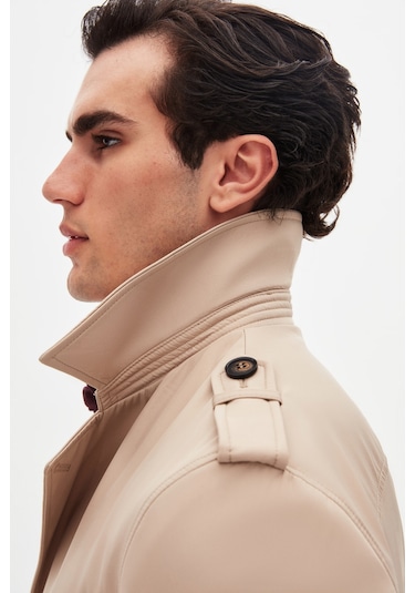Ds Damat Regular Fit Koyu Bej Apoletli Beli Kemerli Pardösü/trenckot 1hf08ort00013 918