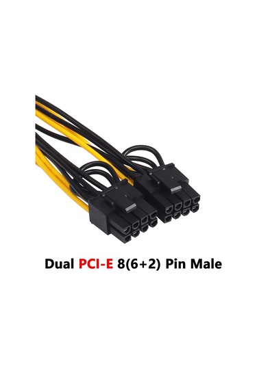 Molix PCI-E 8 Pin Dişi - 2x (6+2) Erkek Kablo Ekran Kartı Uzatma Kablo