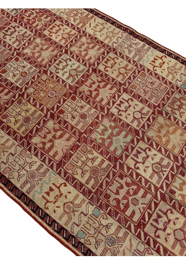 El Dokuma İpek Sumak Kilim 81x185 Yolluk Kilim