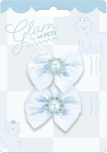 M-pets Glam Fiyonklu Kedi Ve Köpekler İçin Aksesuar Toka Mavi Mavi