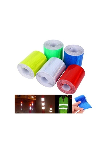 Mavi 5x300 Cm Uyarı Bandı Çıkartmalar Uyarı Işık Reflektörü Koruyucu Etiket Yansıtıcı Film Güvenlik İşareti