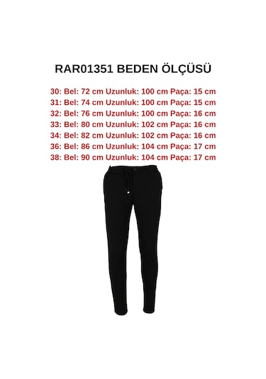 Erkek Jogger Pantolon Bel Bağcıklı Dar Kesim Rar01351 Siyah