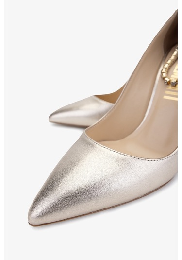 Valmenti Yuki Kadın Gold Hakiki Deri Topuklu Ayakkabı 613 27350 Bn Ayk Y24 Gold