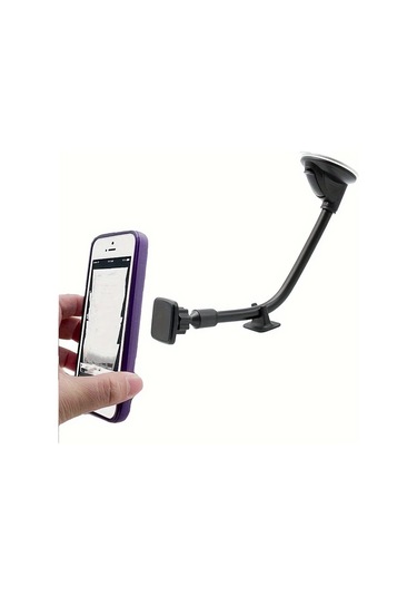 Honeybeeshop Siyah Evrensel Telefon Araba Tutucu Uzun Kol Mobil Stand Destek Braketi Mıknatıslı Montaj