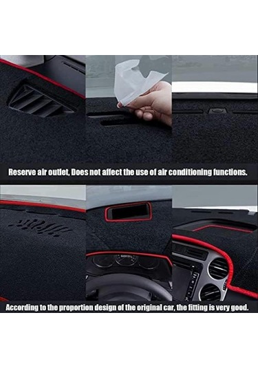 Gajeena 2011-2014 Hyundai Sonata İçin Siyah Dashboard Gölge Ve Kayma Önleyici Pad - Normal Silikon Anti-slip Malzeme Numara 2