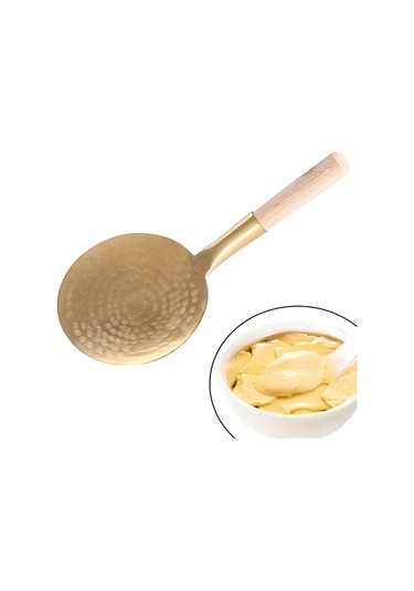 Suntek Ev Restoranı Için Yıkanabilir Ahşap Saplı Tofu Kepçe 10cm