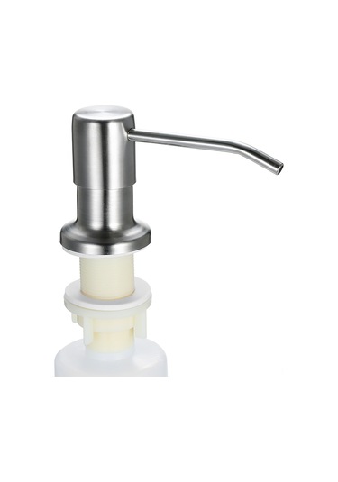Springsun 304 Çelik Sabun Dağıtıcı 300ml - Mutfak Lavabo Banyo Entegre Sabun Verici Kolay Kurulum Gümüş