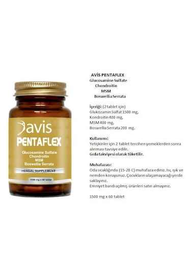 Avis Pentaflex Glucosamine Sulfate Msm 60 Tablet