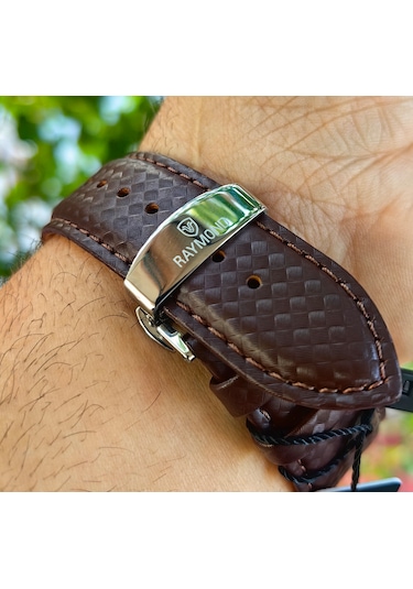 Raymond Kahverengi Erkek Kol Saati Gümüş - Rose Gold