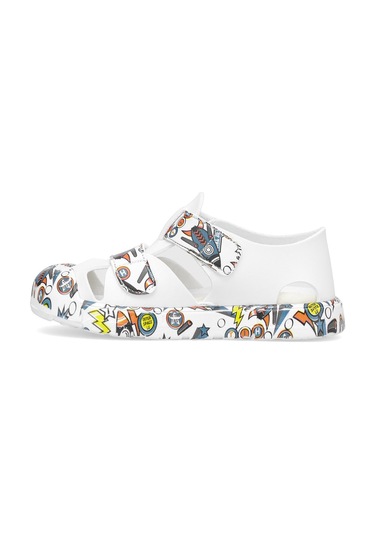 Benetton Bn-1410 Patik Erkek Çocuk Düz Sandalet Beyaz - Mavi Beyaz - Mavi
