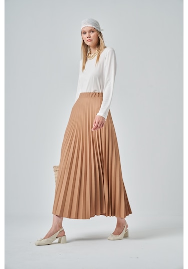 Ftz Women Kadın Pliseli Etek Camel 30390 Camel