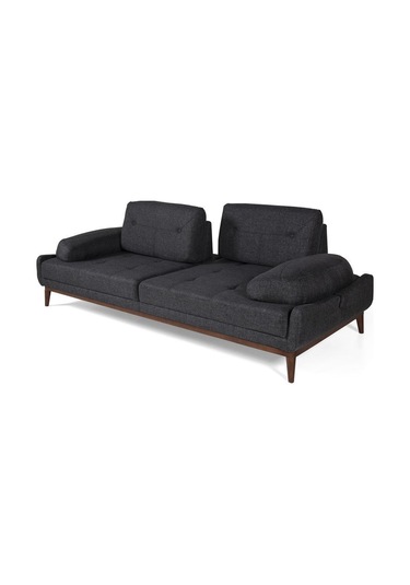 Nelson Üçlü Koltuk Keten Antrasit Koyu Gri