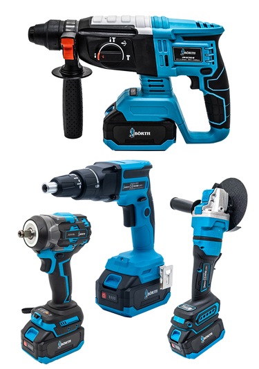Börth BRTH0008 Hilti + Taşlama + Somun Sıkma + Vidalama Akülü 4'lü Set