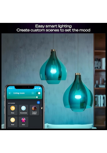 Philips Huewca 9w E27 Renkli Akıllı Ampul 2'li Pro Başlangıç Seti Çok Renkli