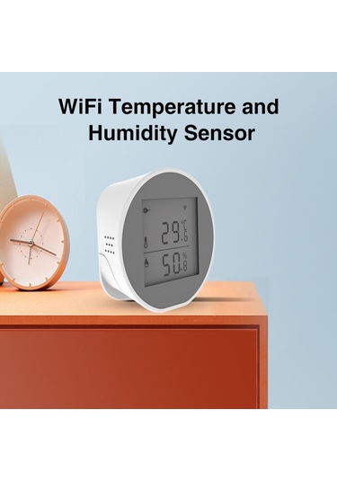Akıllı Wifi Sıcaklık Nem Monitörü Kablosuz Sıcaklık Beyaz