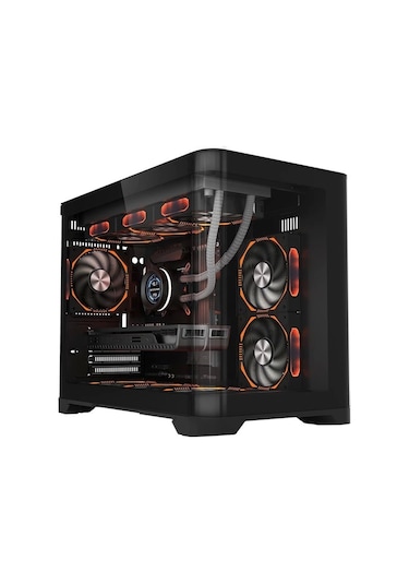 1st Player Uvıew Uv6 Siyah 750w 80+ Sılver Atx 3.1 Argb 3x12cm Fan Panoramik Temperli Cam Usb 3.0 M-