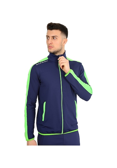 Dafron Star Tam Fermuar Erkek Eşofman Takımı - Lacivert - Fosforlu Yeşil