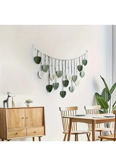 Elmpaly Mavi Yaprak Goblen Duvar Dekoru 124x73 Cm Ic Mekan Oturma Odasi Kafe Dıy